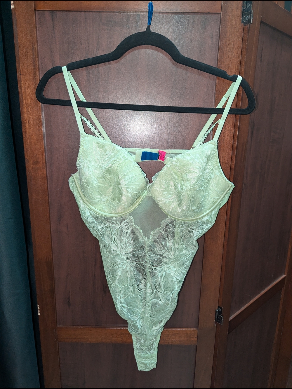 La SENZA Light Green Lace Underwire Bodysuit